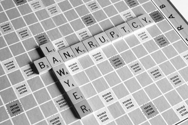 Bankruptcy spelled out on scrabble game